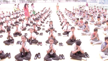Celebrating Yoga Day In Genius School