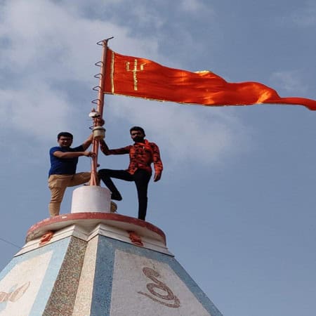 A-Flag-Hoisting-Program-Was-Organized-By-Chandrasekhar-Mahadev-Temple-Hindu-Army