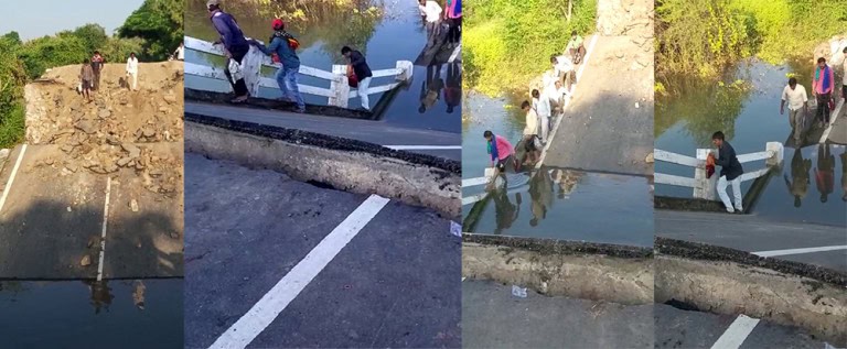 Students-And-Pedestrians-Crossing-The-Road-At-Risk-Of-Life-Due-To-Deadly-Negligence-Of-The-System-After-The-Bridge-Collapsed-Near-Malalanka