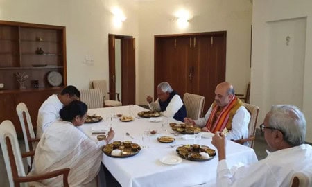 Amit Shah Mamata Banerjee Face To Face At Naveen Patnaiks Dining Table