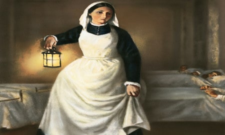 Illustration Of Florence Nightingale Holding Lamp