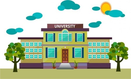 University Front Design Sketch Modern Colored Style 6826151