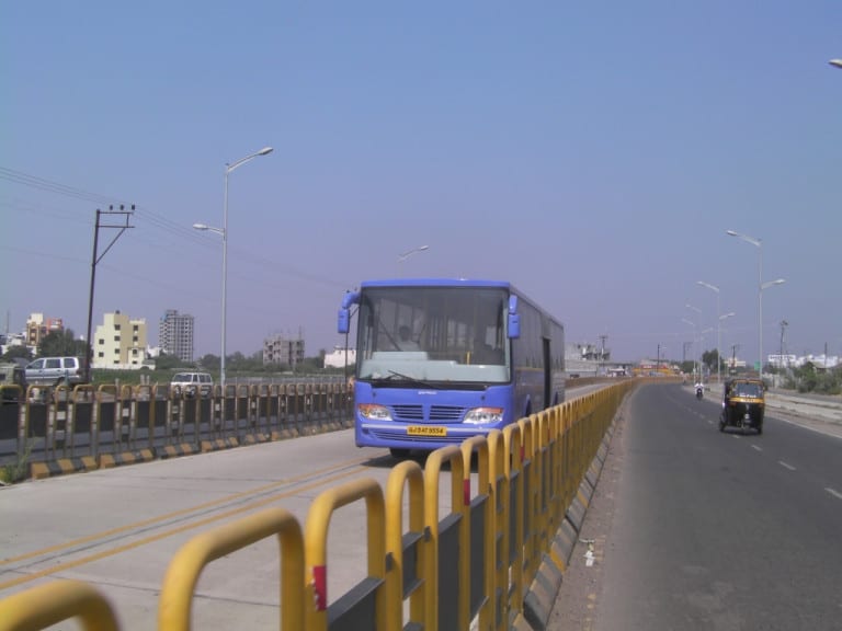 Rajkot Brts Bus And The Corridor