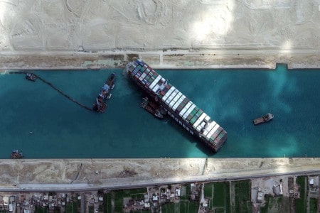 Suez Crisis Latest News Suez Canal Egypt Evergreen Container Ship Ever Given Suez Canal Block