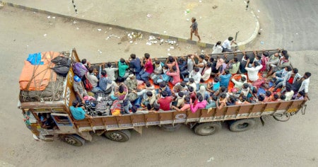 Truck People Travel Migrant