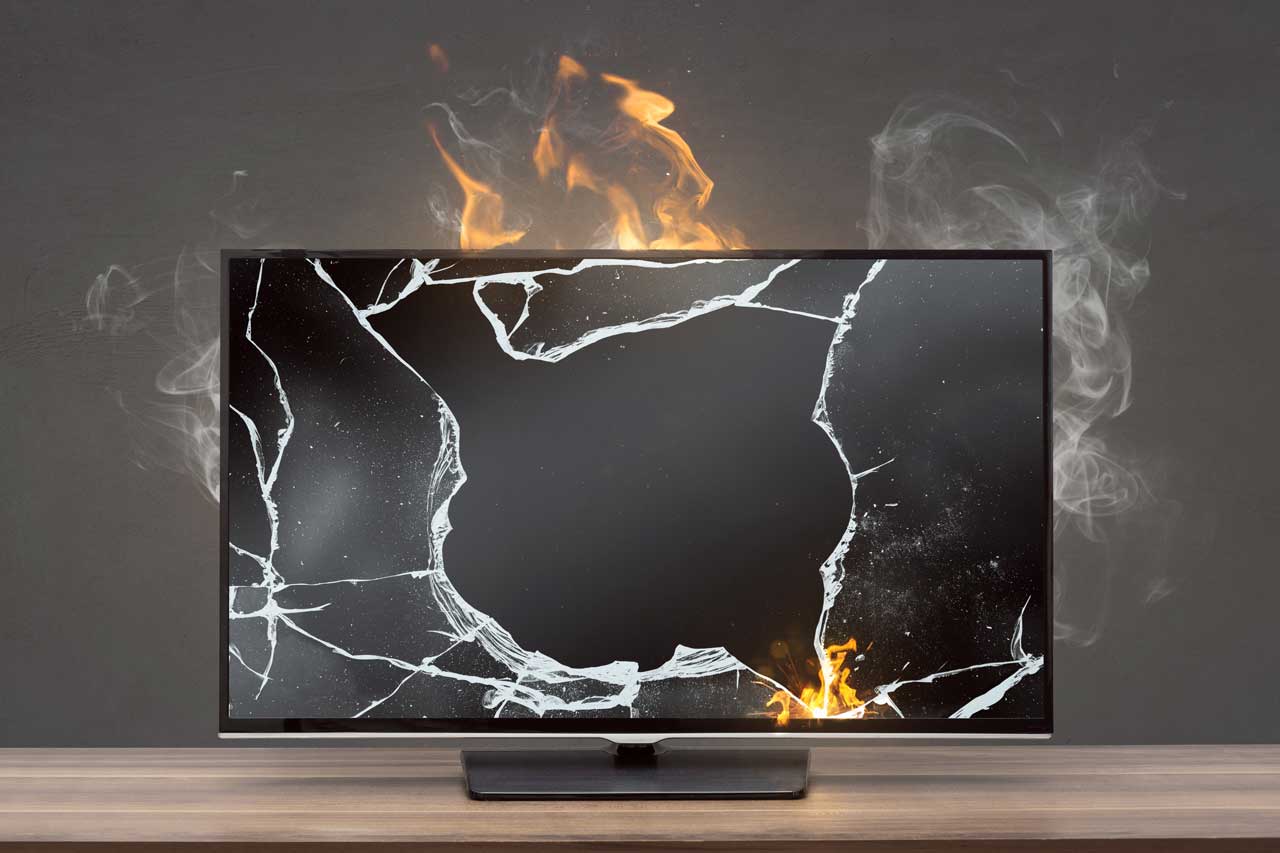 damaged led tv