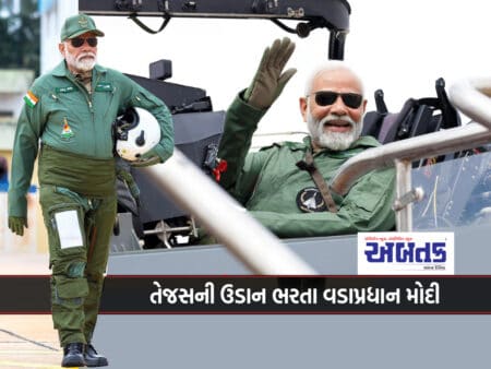 Prime Minister Modi Flying Tejas