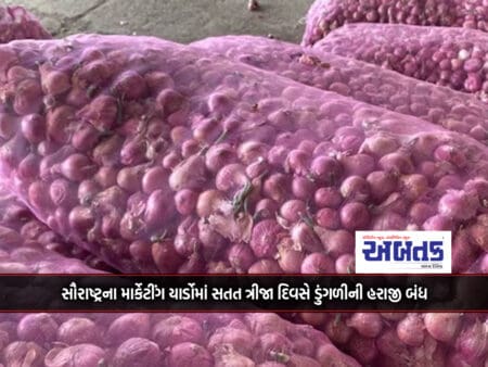 Onion Auction Closed For The Third Consecutive Day In Marketing Yards Of Saurashtra