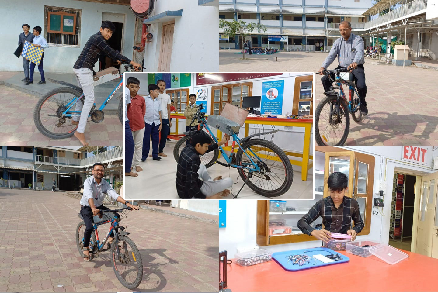 A student of class IX in Dhoraji built a modern battery operated bicycle