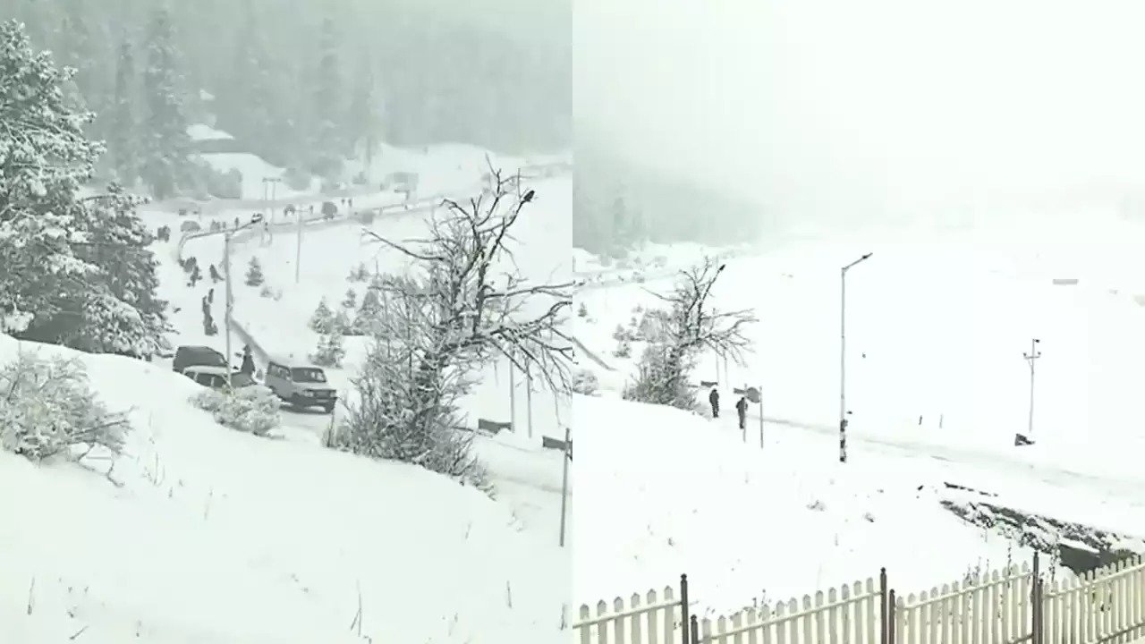 White blanket of snow all around due to fresh snowfall in Sonamarg